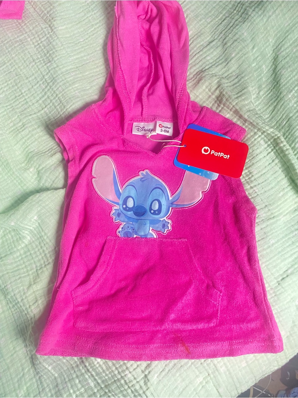 Pink Stitch Hooded Girls' Tank Top